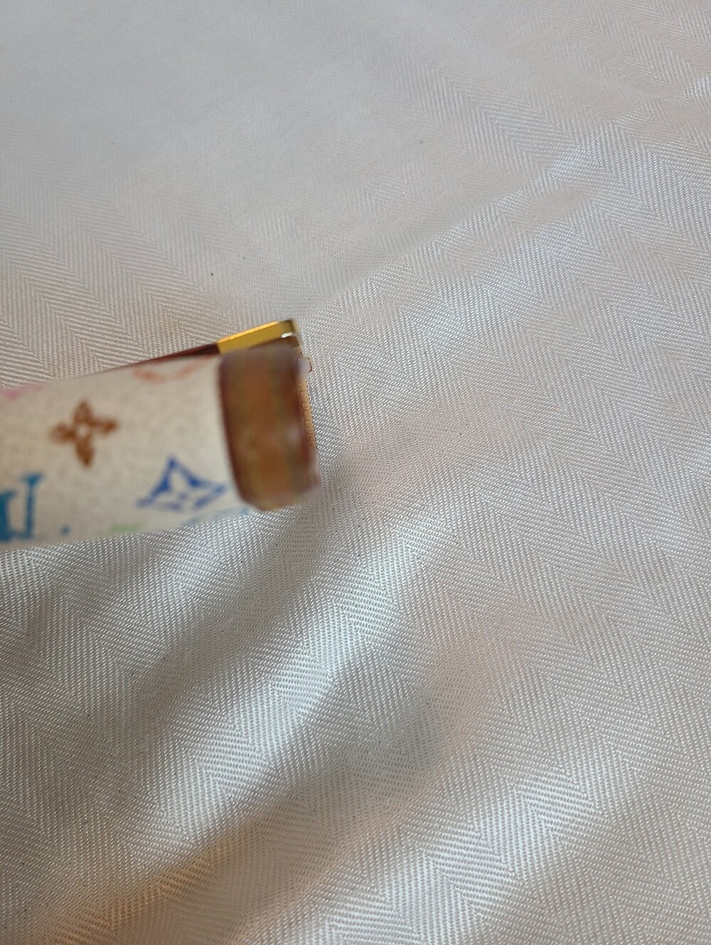 Louis Vuitton White Multicolor Monogram Canvas Clutch with Brown Trim - Picture 4 of 7